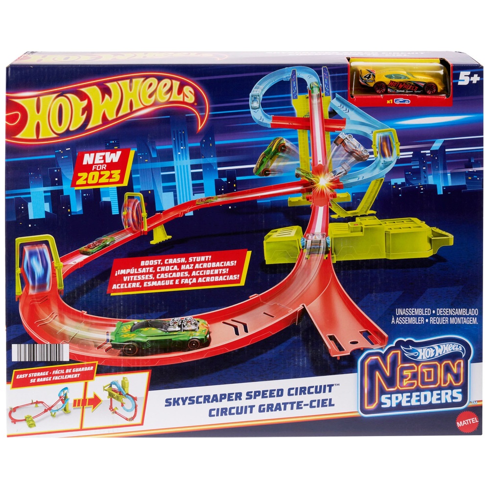Hot Wheels Neon Speeders Skyscraper Speed Circuit Rennstrecken-Set