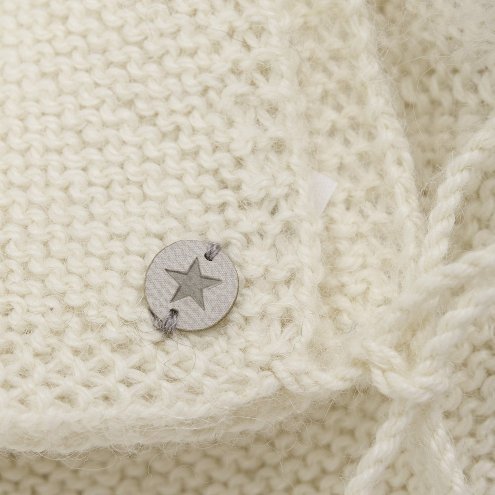 Køb Huttelihut Off-White Bonnet Uld Strik Alpaca Pompom