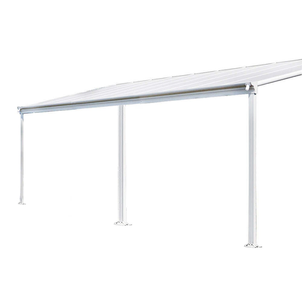 Home Deluxe - SOLIS Terrasoverkapping - Wit - B/D/H: 557 x 303 x 226/278 cm - incl. dubbelwandige polycarbonaatplaten, bevestigingsmateriaal | Carport Paviljoen Pergola