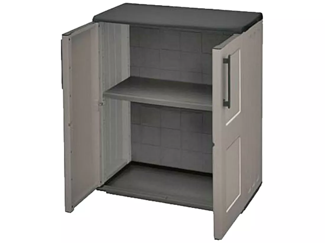 Armoire en matériau écologique et recyclable, avec charnières en acier et étagères réglables, 680 x 370 x 840 mm