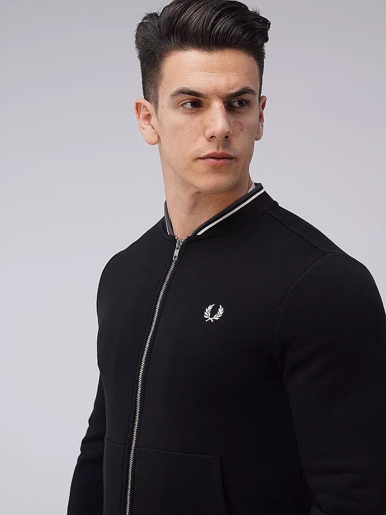 FRED PERRY Sweatjacke schwarz