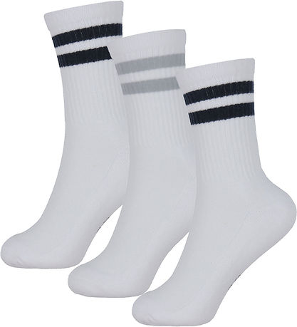 Name It Socken - 3er-Pack - NkmNan - Bright White/Steinbruch/Nav