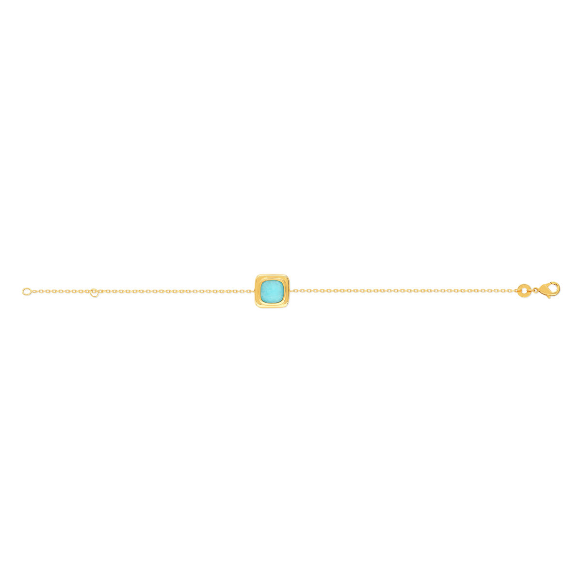 Bracelet plaqué or jaune amazonite 18 cm.