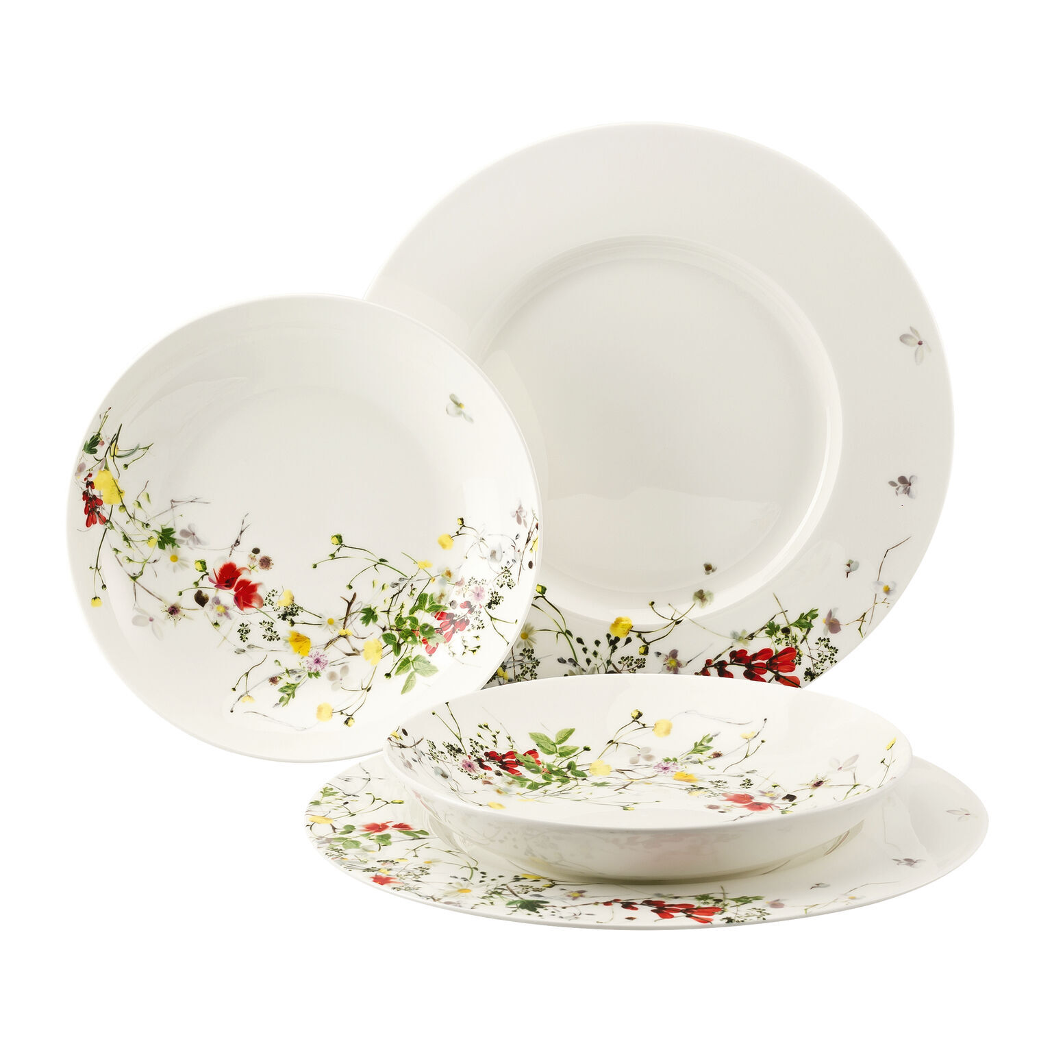 Brillance Bone China Fleurs Sauvages Set 4-tlg. mit Fahnen- und Couptellern