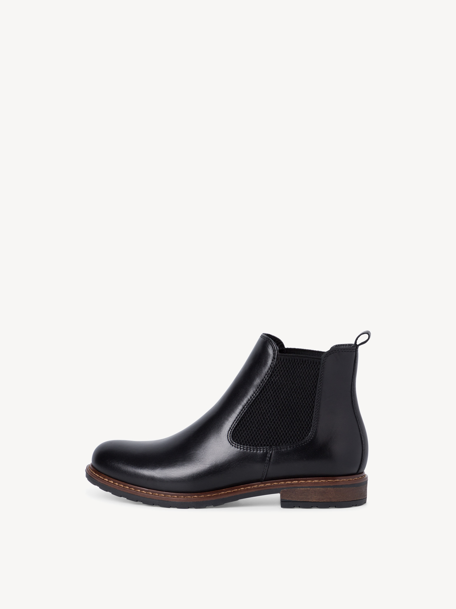 Leren Chelseaboot - zwart