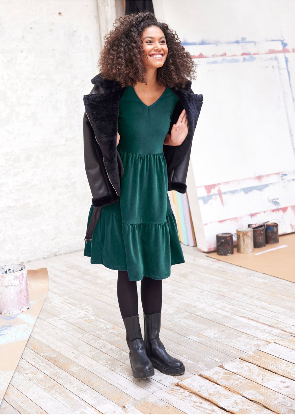 Robe velours côtelé