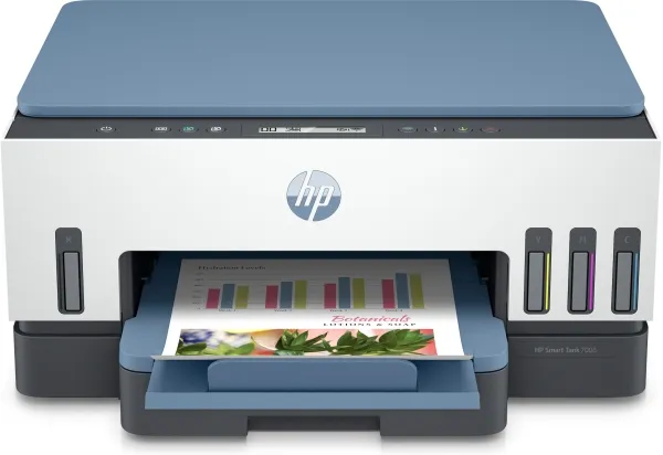 HP Smart Tank 7006 All-in-One - Multifunktionsprinter - farve - blækprinter - kan genopfyldes - 216 x 297 mm (original) - A4/Legal (medie) - op til 13 spm (kopiering) - op til 15 spm (udskriver) - 250 ark - USB 2.0, Wi-Fi(ac), Bluetooth