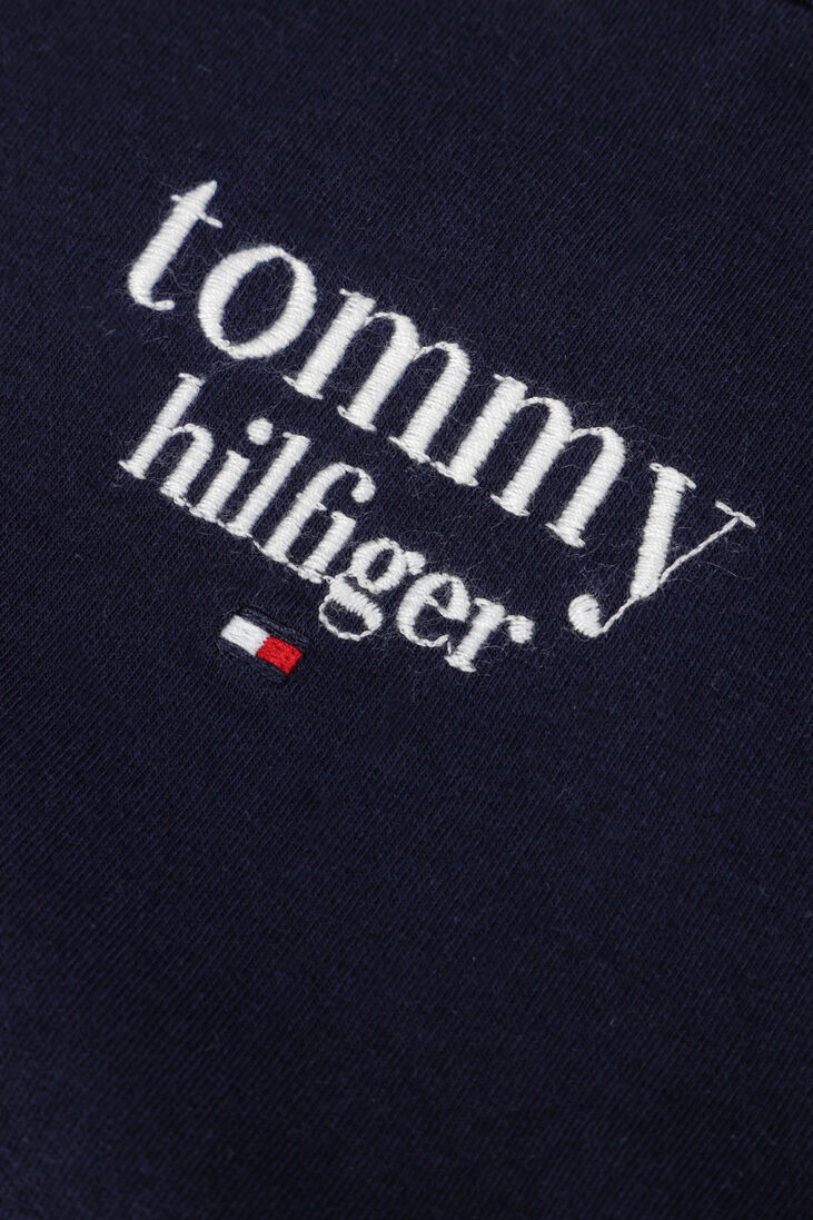 TOMMY HILFIGER donkerblauwe tommy hilfiger sweater baby logo colorblock crewneck sweater