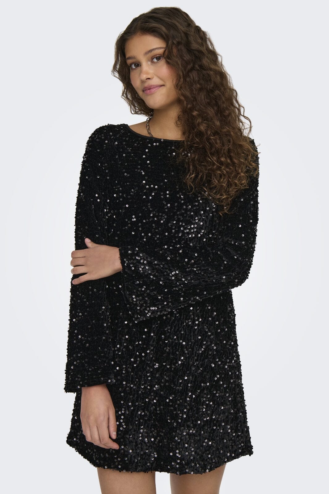 Only Onlanika Sequins Ls Bow Dress 15339408