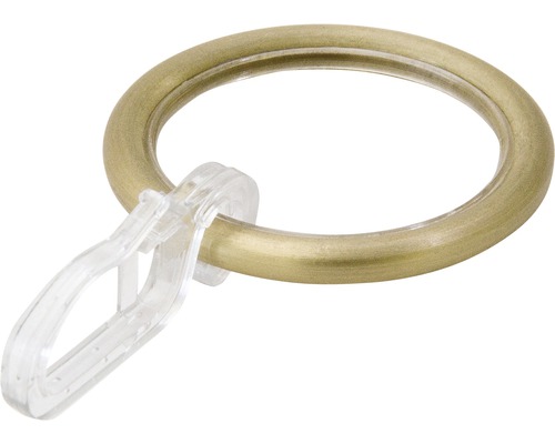 Ronde gordijnring met haak en glij-inzetstuk voor Rivoli, Weens messing Ø 20 mm 10 st.