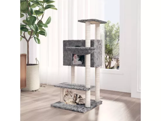 Arbre à chat avec griffoirs en sisal Gris clair 108,5 cm