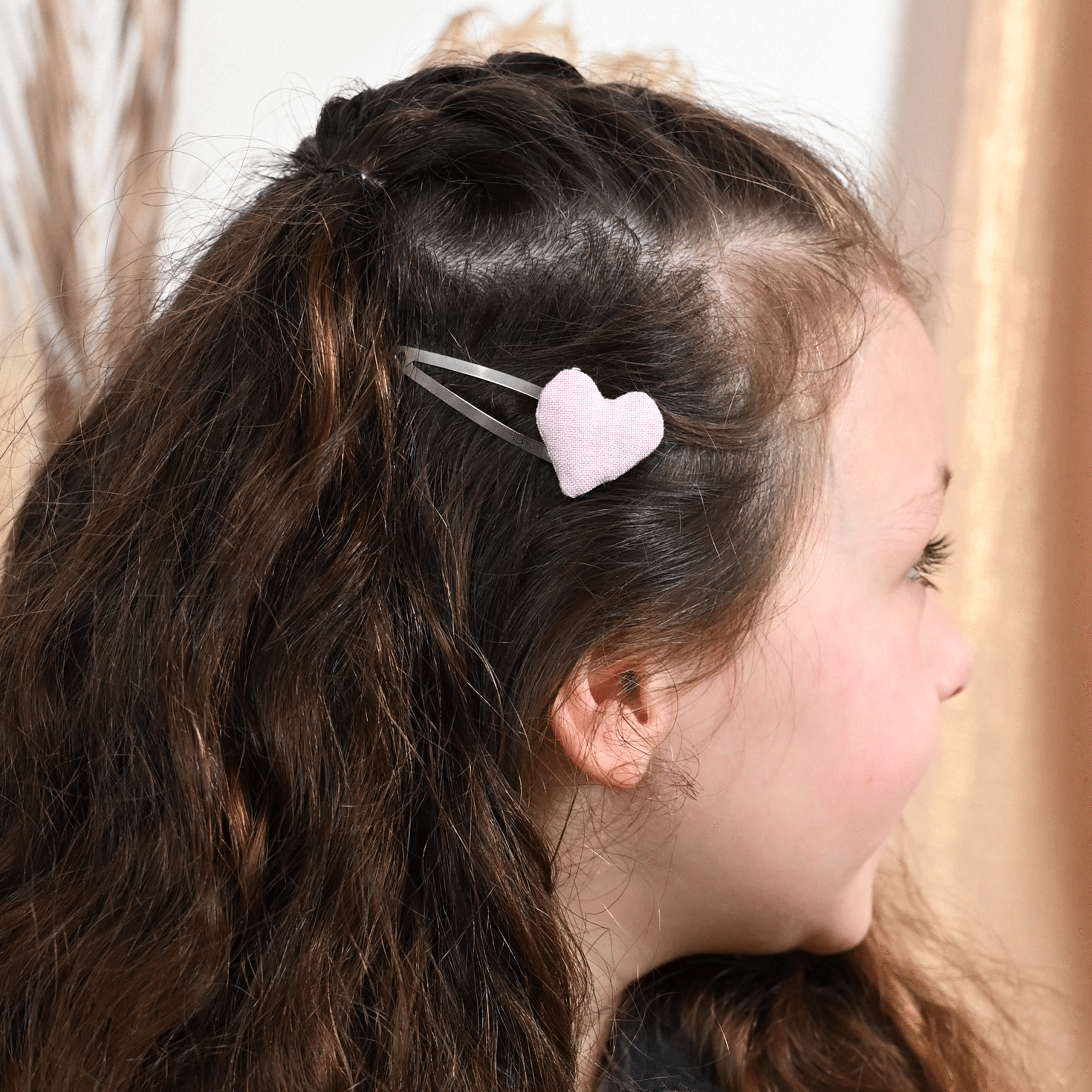 Barrette Clic-Clac Cœur Oxford Rose