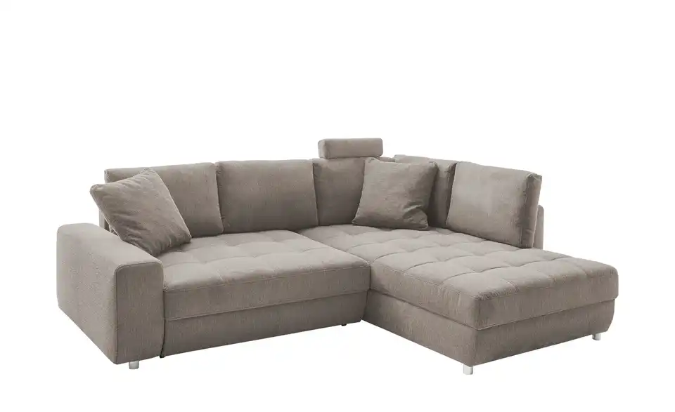 Ecksofa Arissa de Luxe Taupe rechts Webstoff