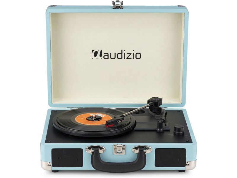 Audizio Plattenspieler mit Bluetooth RP116 Blau Stilvoller Plattenspieler im Kofferdesign