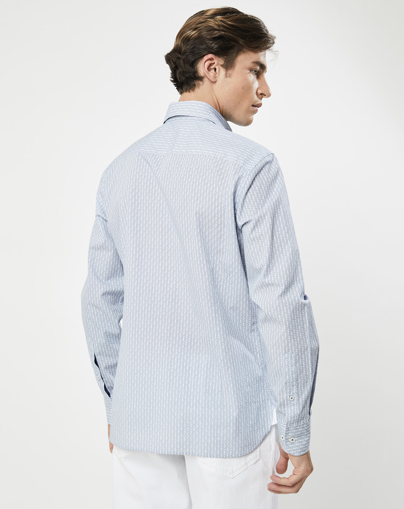 Hackett London Chemise Slim Fit Vague imprimée bleue