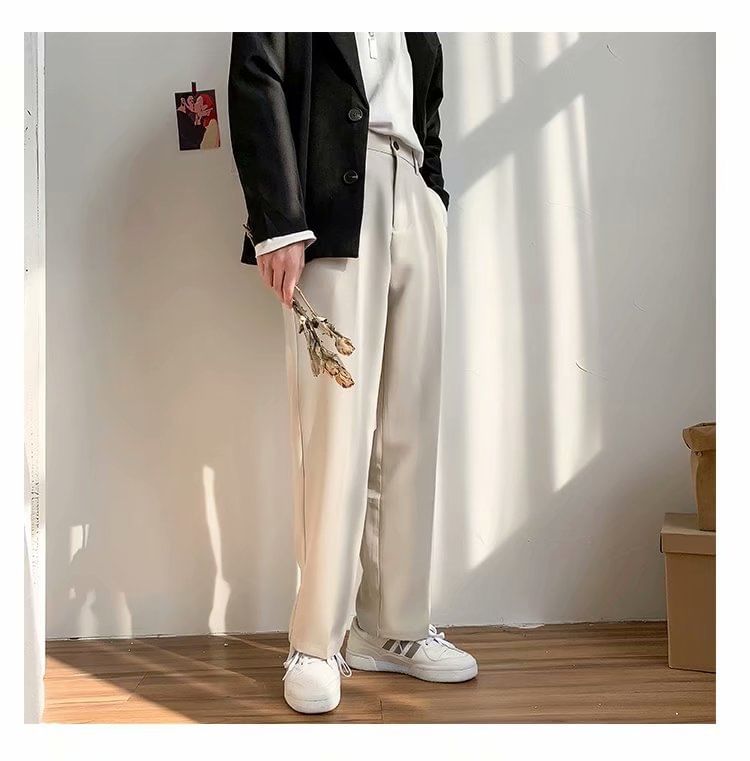 Macho - Middelhoge effen rechte broek