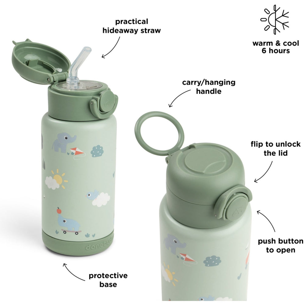 Køb DonebyDeer Green Playground Insulated Sugerør Flaske