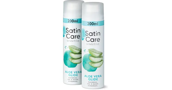 Gillette Rasiergel Satin Care Sensitive, Duo-Pack