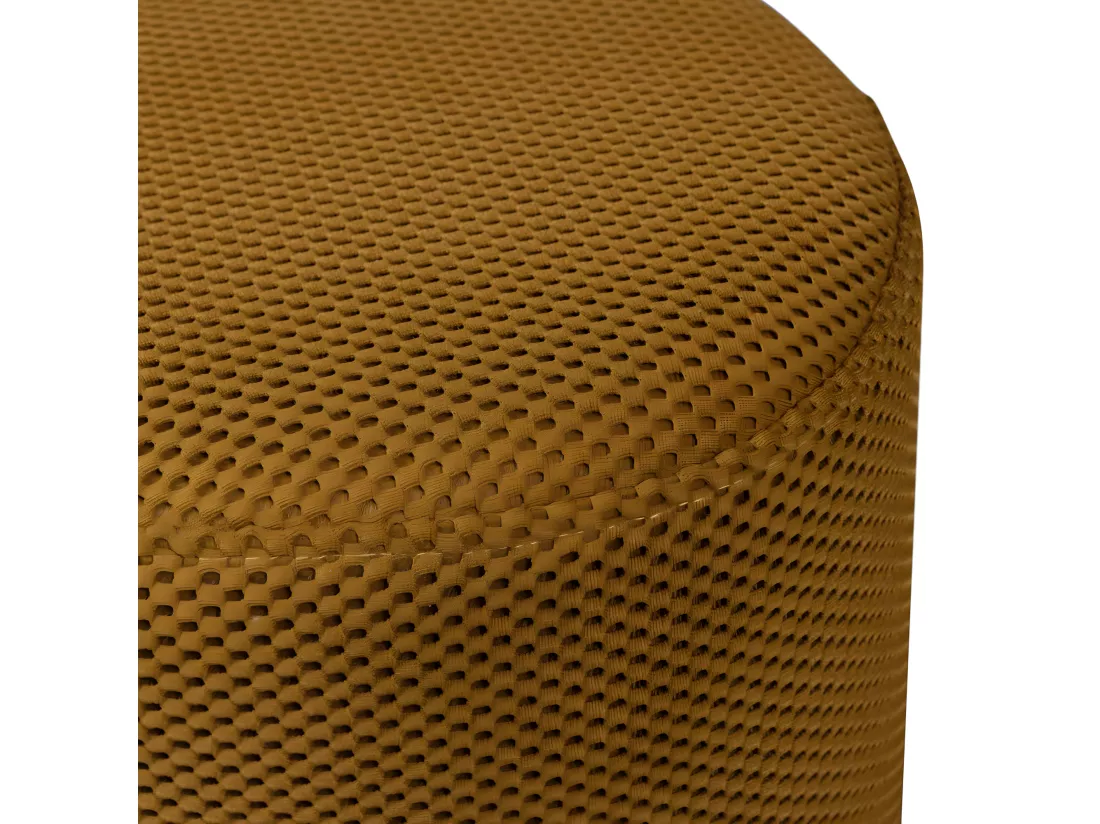 Puuk - Pouf rond en tissu ø40cm - Jaune moutarde