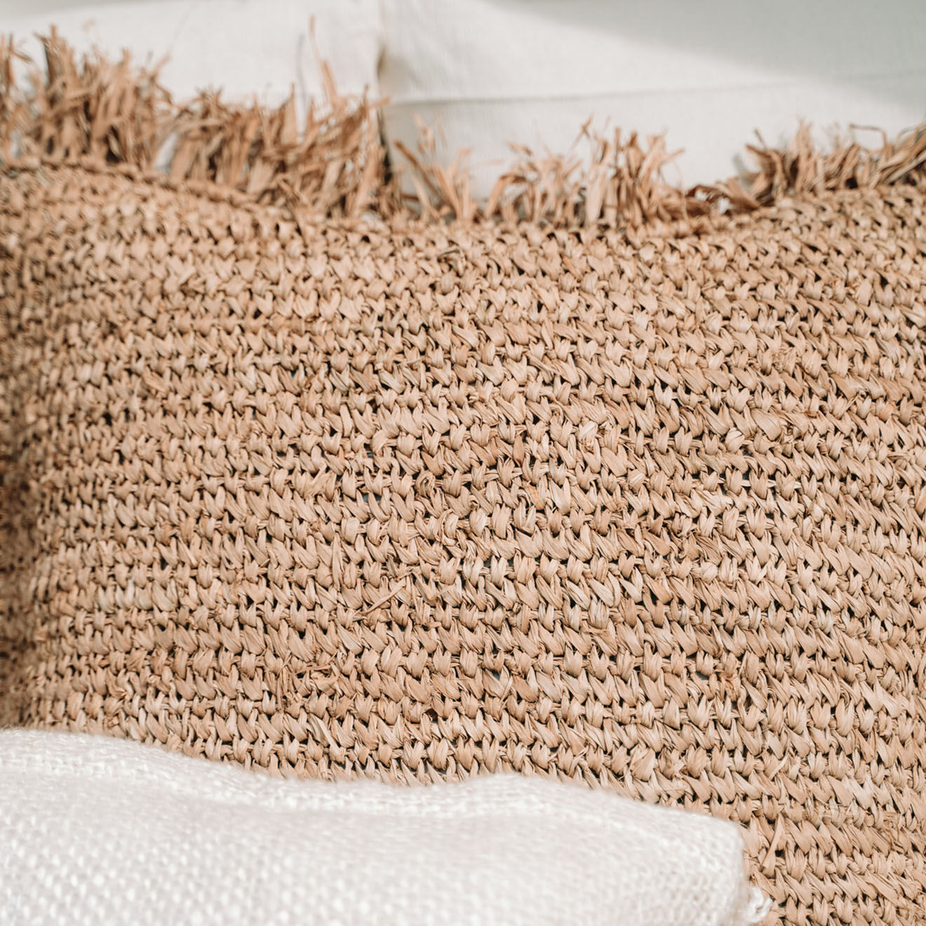Bazar Bizar Housse de coussin Raphia naturel - 60x60 cm