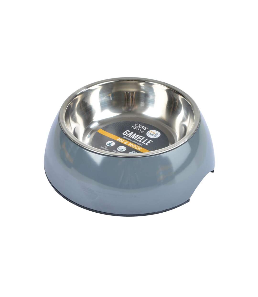 Paris Prix - Gamelle Pour Chien & Chat bol Inox 14cm Anthracite