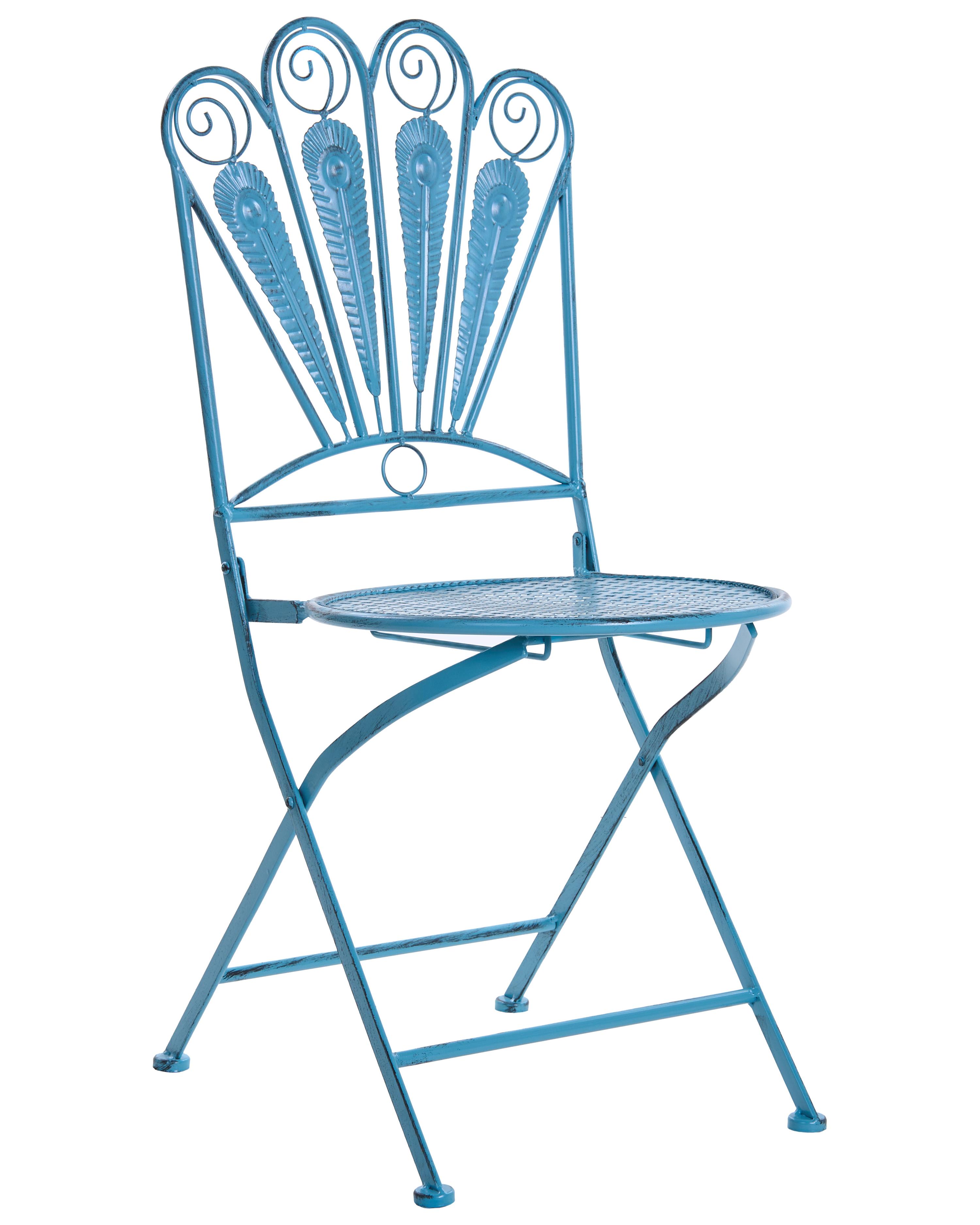 Set van 2 tuinstoelen PAVIA inklapbaar Metaal Blauw