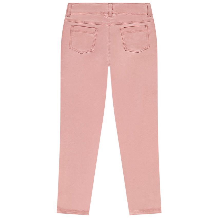 Pantalon slim en twill uni pour fille - Multicolore