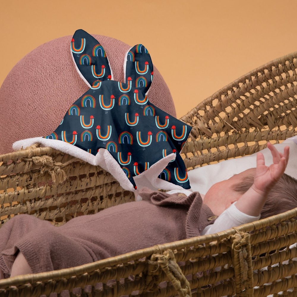 Doudou Lapin Poules En Ciel