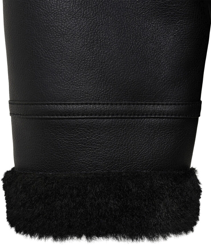 MANGO Jacket with shearling-effect lining Black