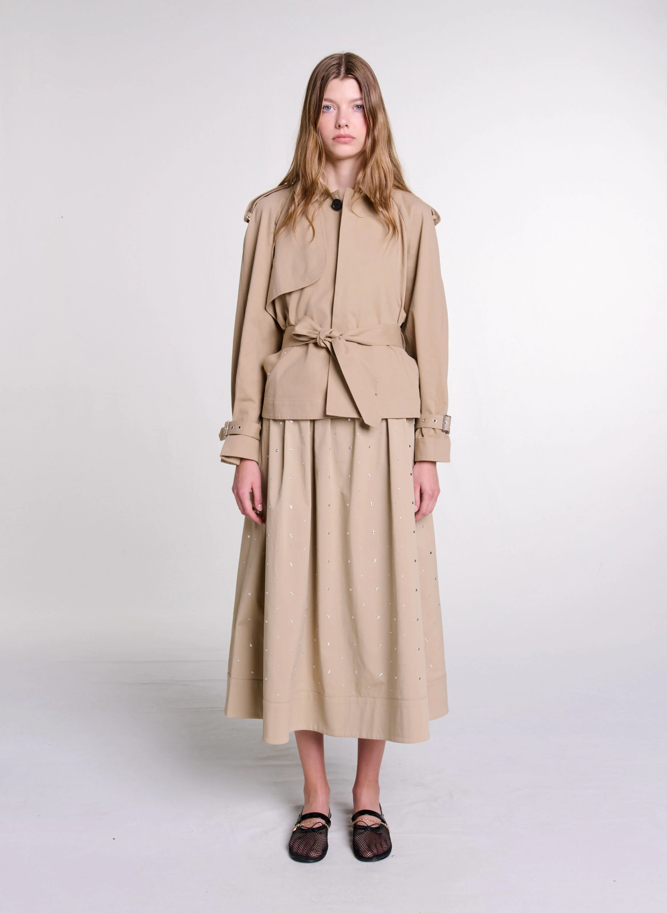 Veste courte déperlante en coton | Beige