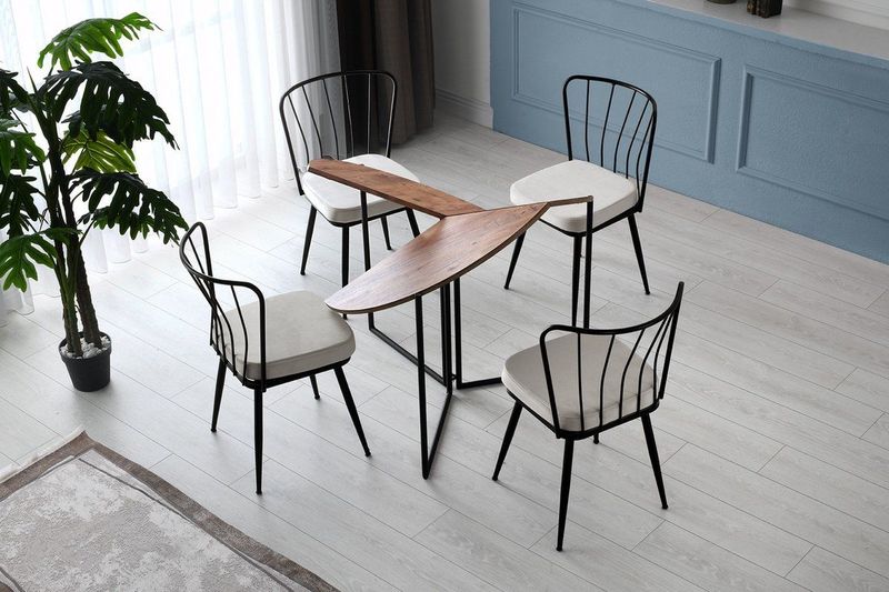 Inklapbare Eettafel - Ronde - Eiken Look - 100 cm - Geschikt voor 3 Personen