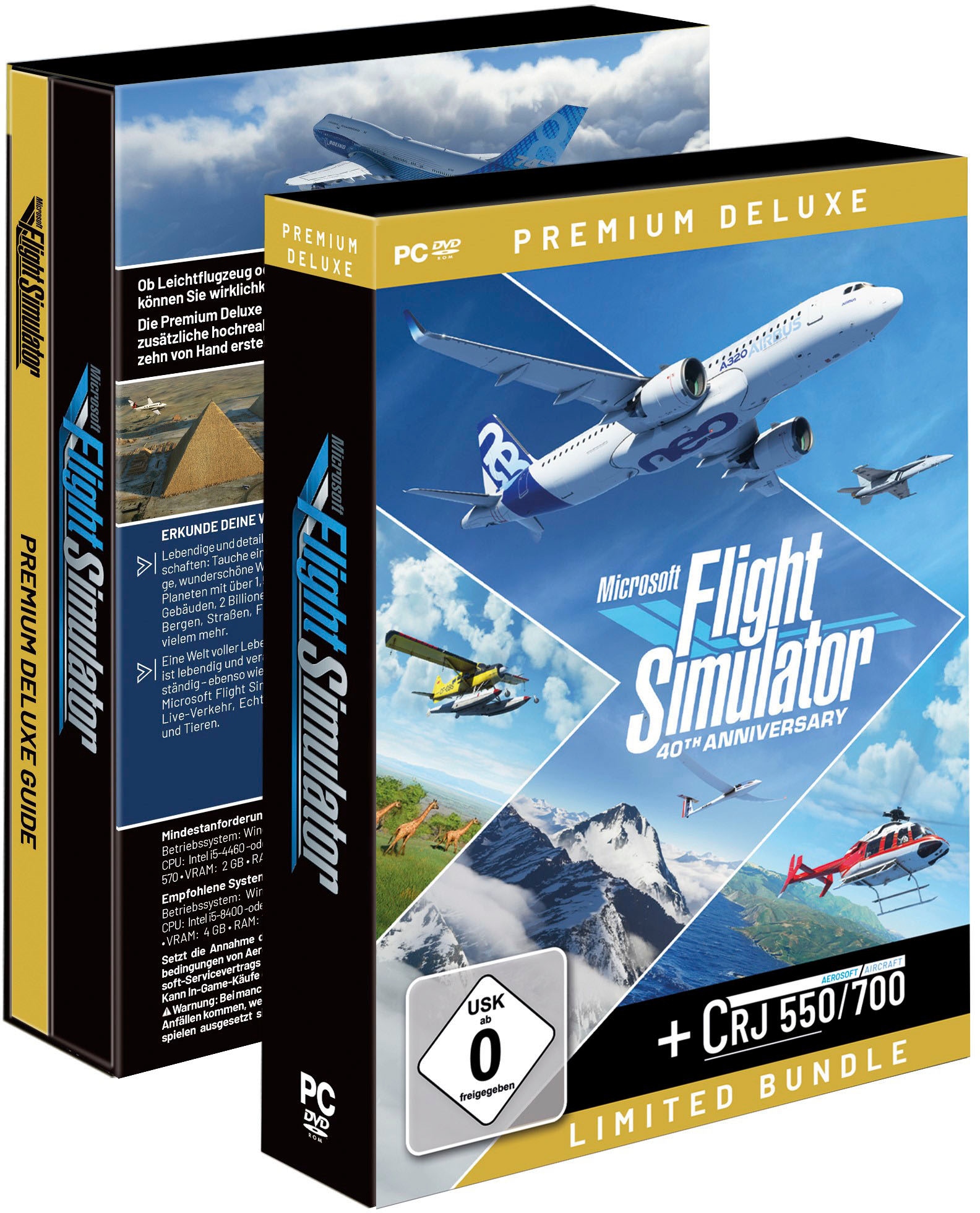 aerosoft Spielesoftware »Microsoft Flight Simulator Bundle Premium Deluxe + CRJ 550/700« PC