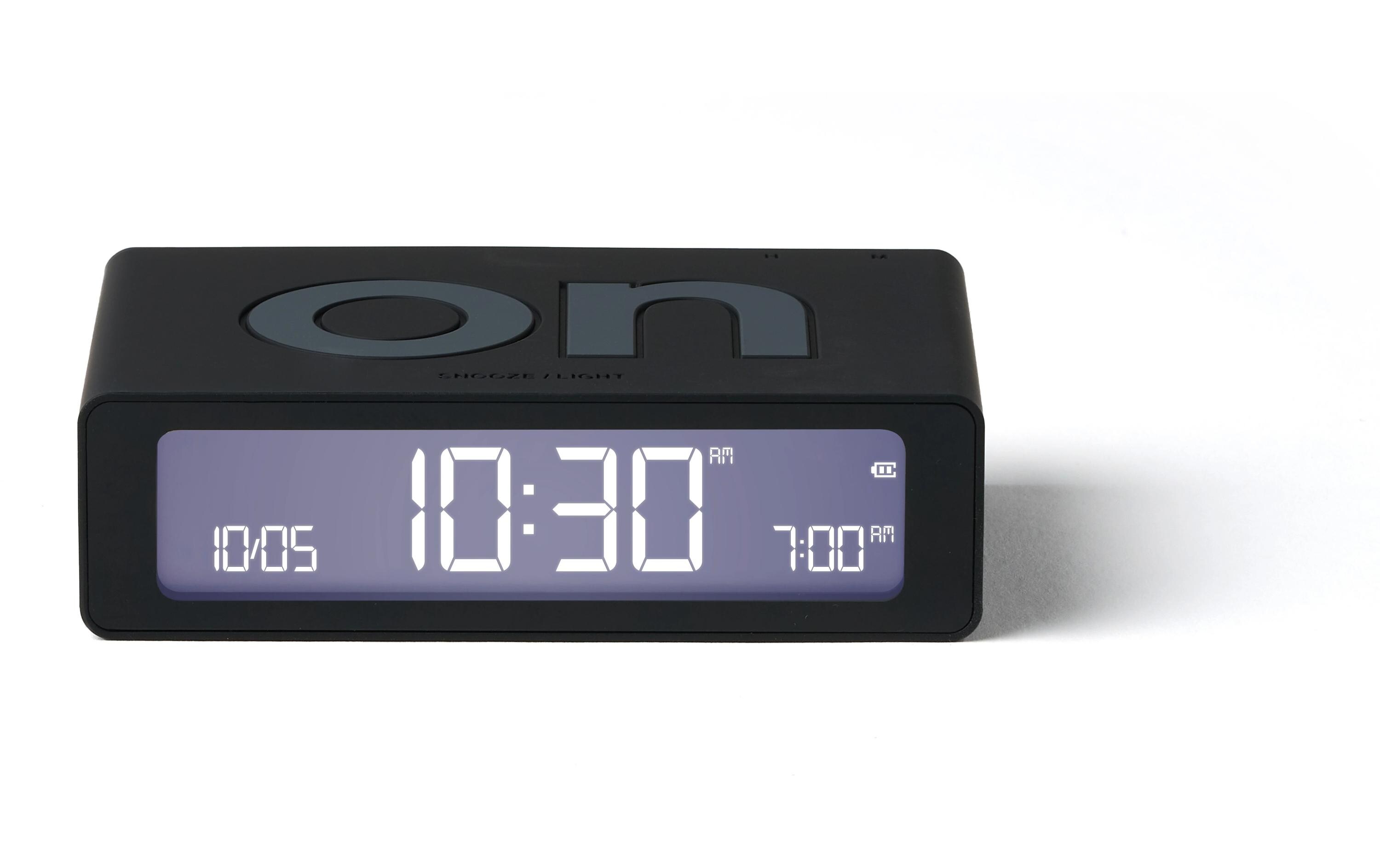 Digitalwecker Flip Mini SchwarzMini LCD-Wecker mit Umkehrfunktion (On/Off)