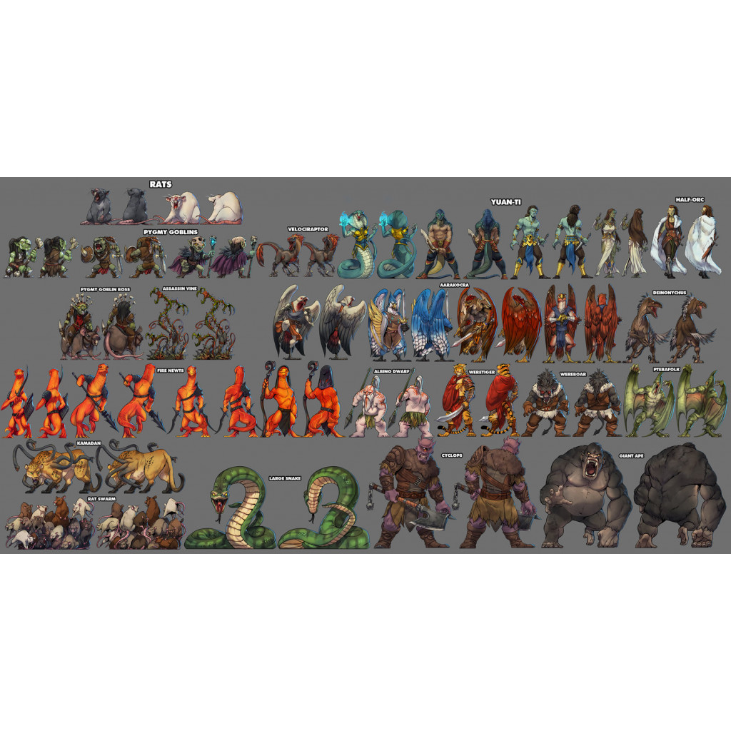 Flat Plastic Miniatures - Wildlands Horde - 31 Pieces