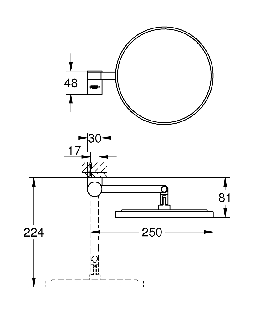 Grohe Selection make-up spiegel chroom