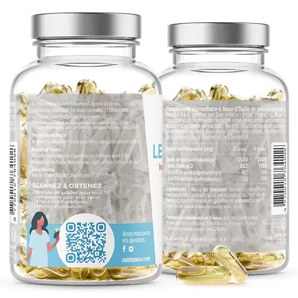 Nutri & Co Les Oméga-3 Huile de Poissons Sauvages 60 gélules