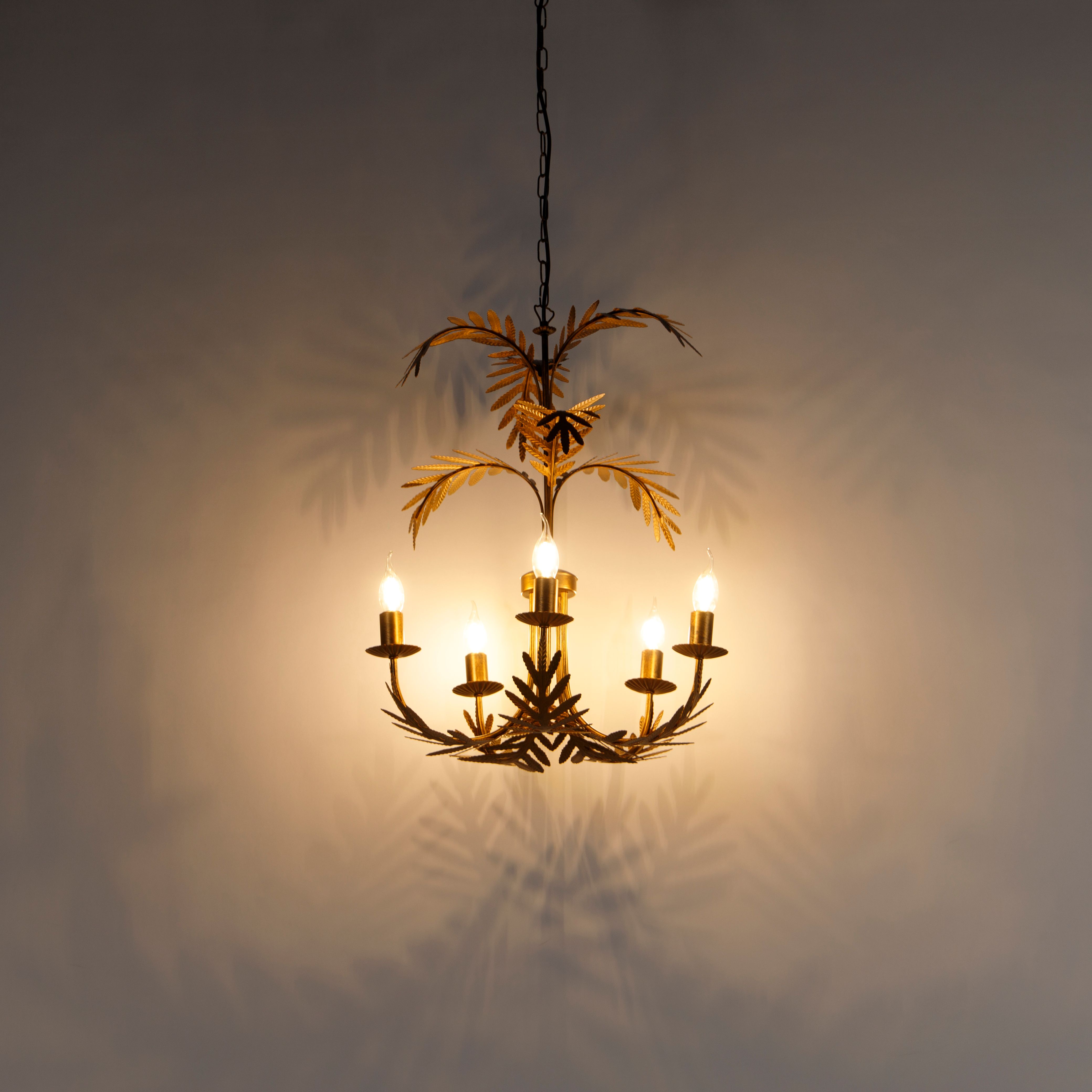 Vintage kroonluchter goud 5-lichts - Botanica
