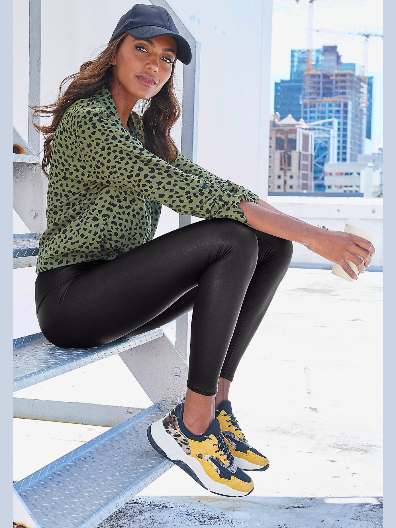 Leggings thermiques legging brillant avec large ceinture douce