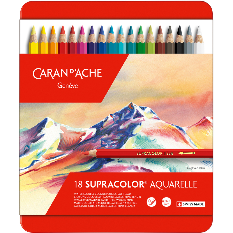 Caran d'Ache Farbstifte Supracolor Aquarelle, 18er Schachtel, assortiert