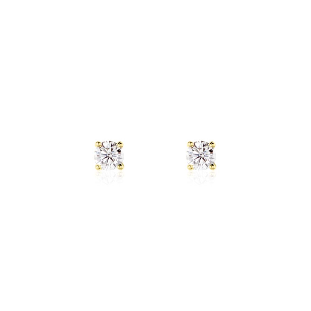 Boucles D'oreilles Puces Aphrodite Or Jaune Diamant