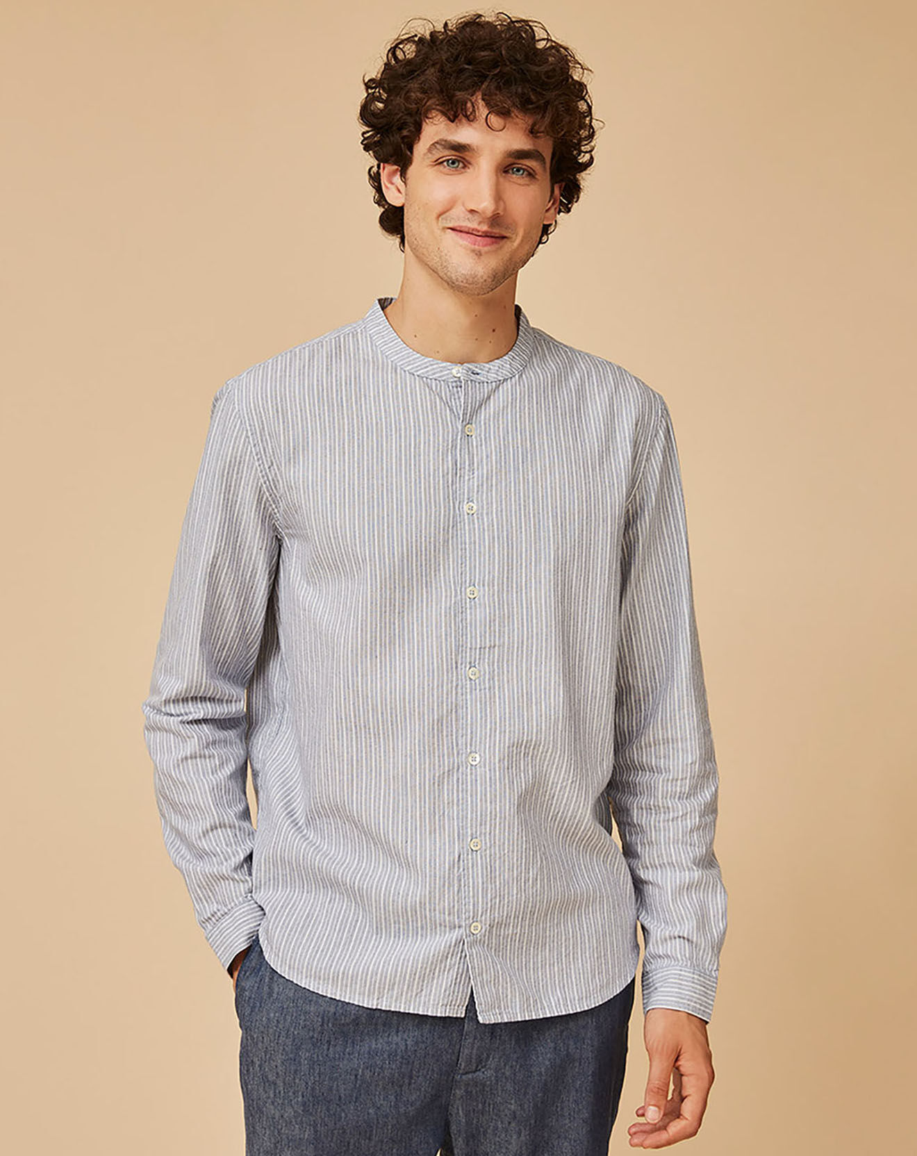 Harris Wilson Chemise Regular Fit Badi rayée blanc/bleu