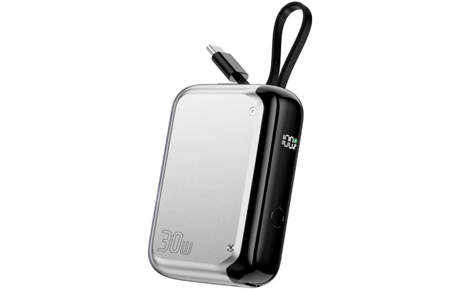 Powerbank Pocket 10000 mAh, SilberPowerbank mit Lithium-Ion (Li-Ion) Akku
