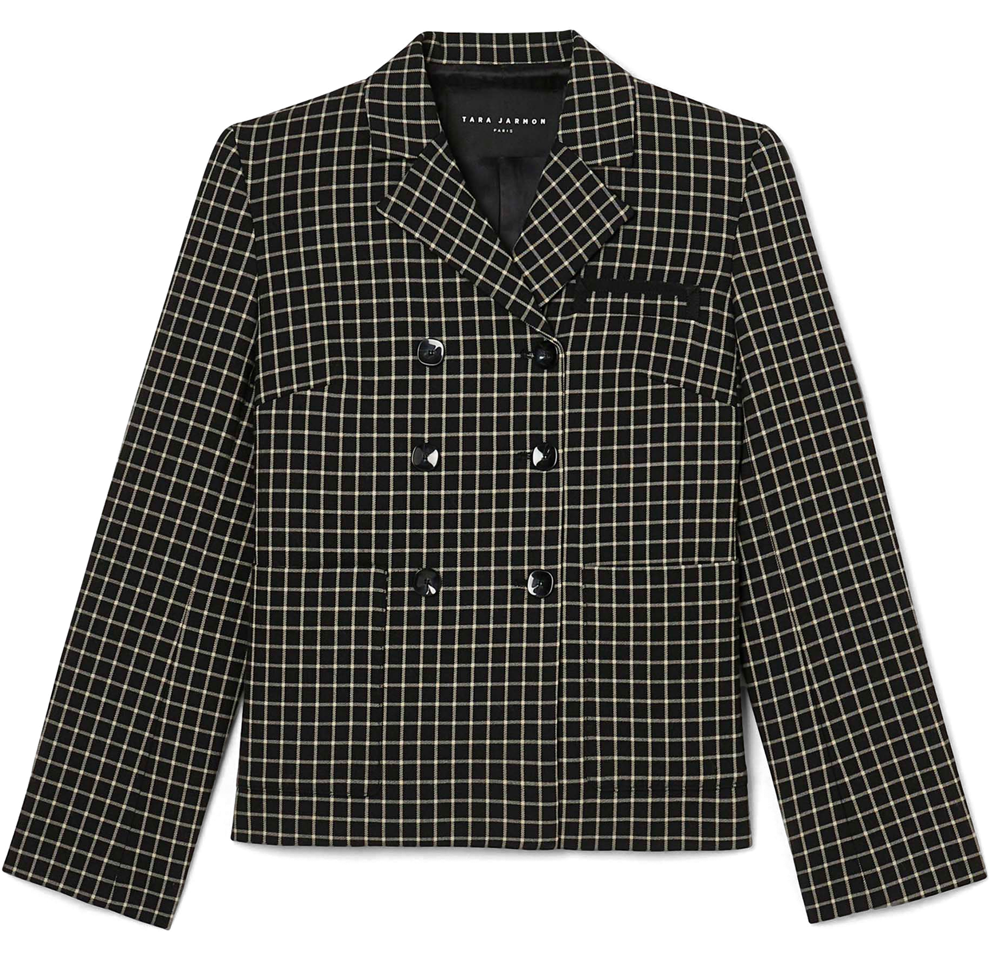 VANNIE - Veste tailleur à carreaux | Noir