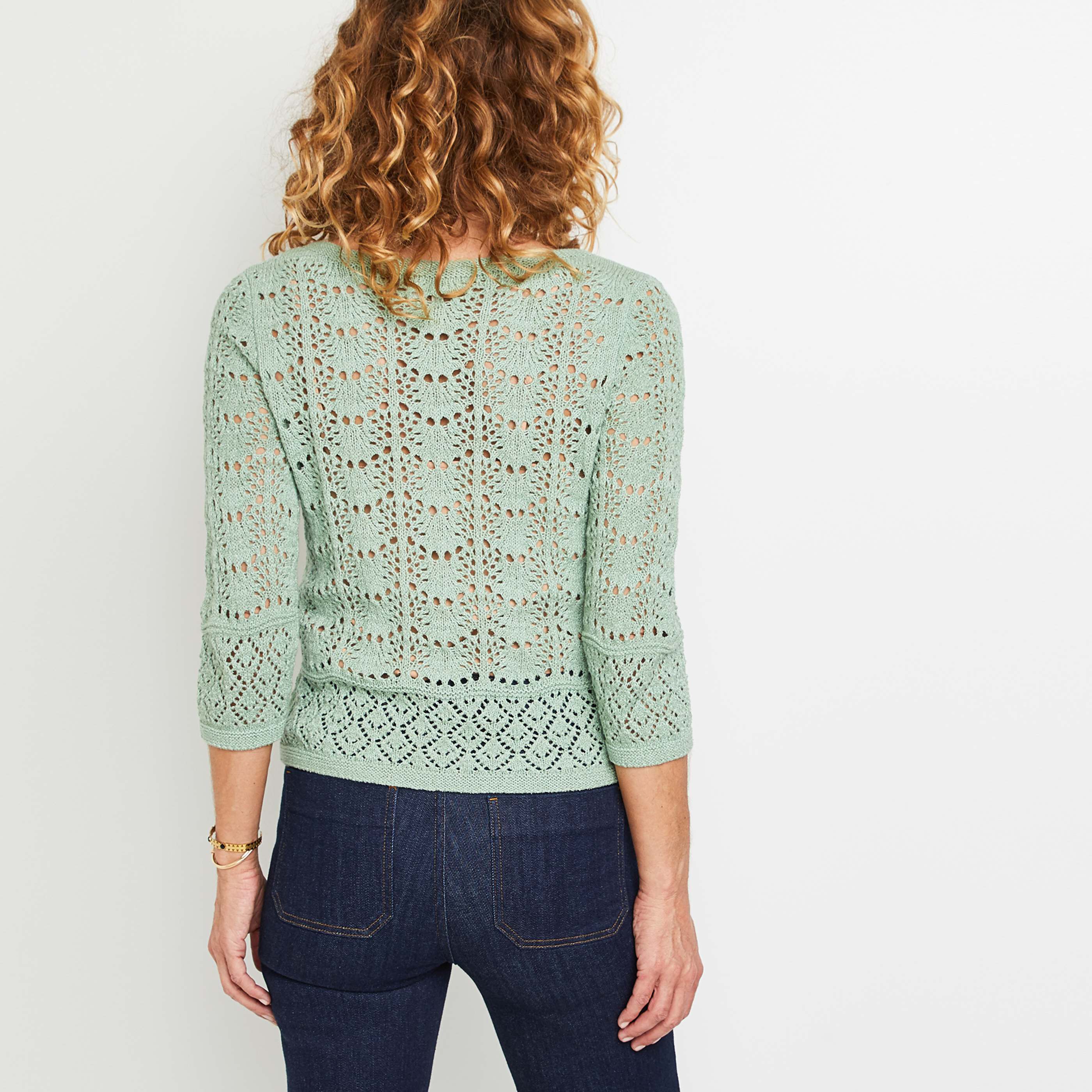 Pull ajouré femme - VERT