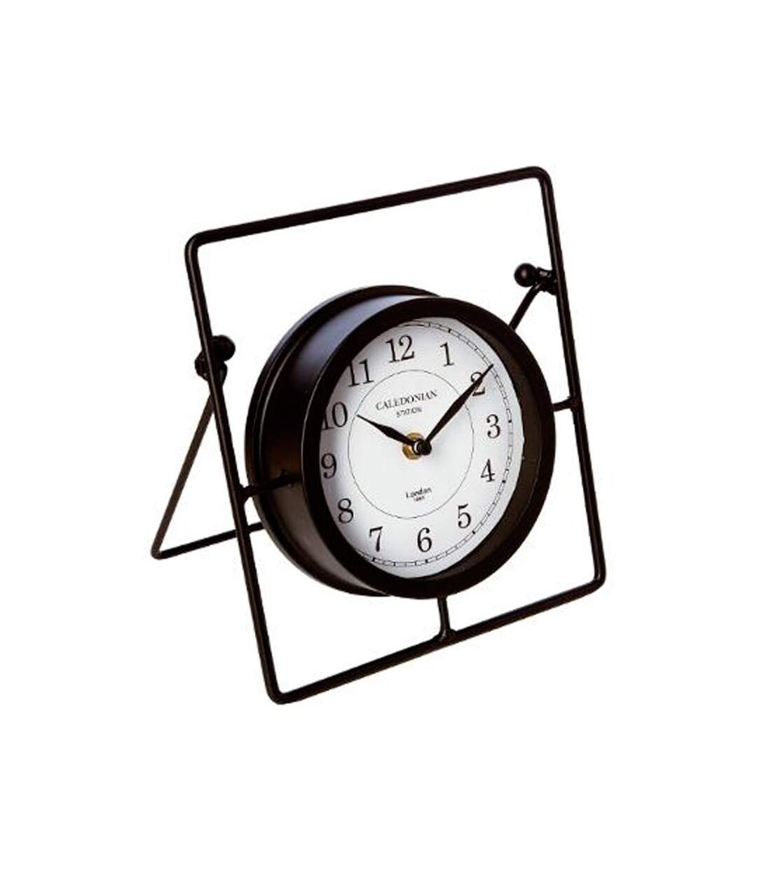 Pendule à Poser en Métal Casual 21cm Noir
