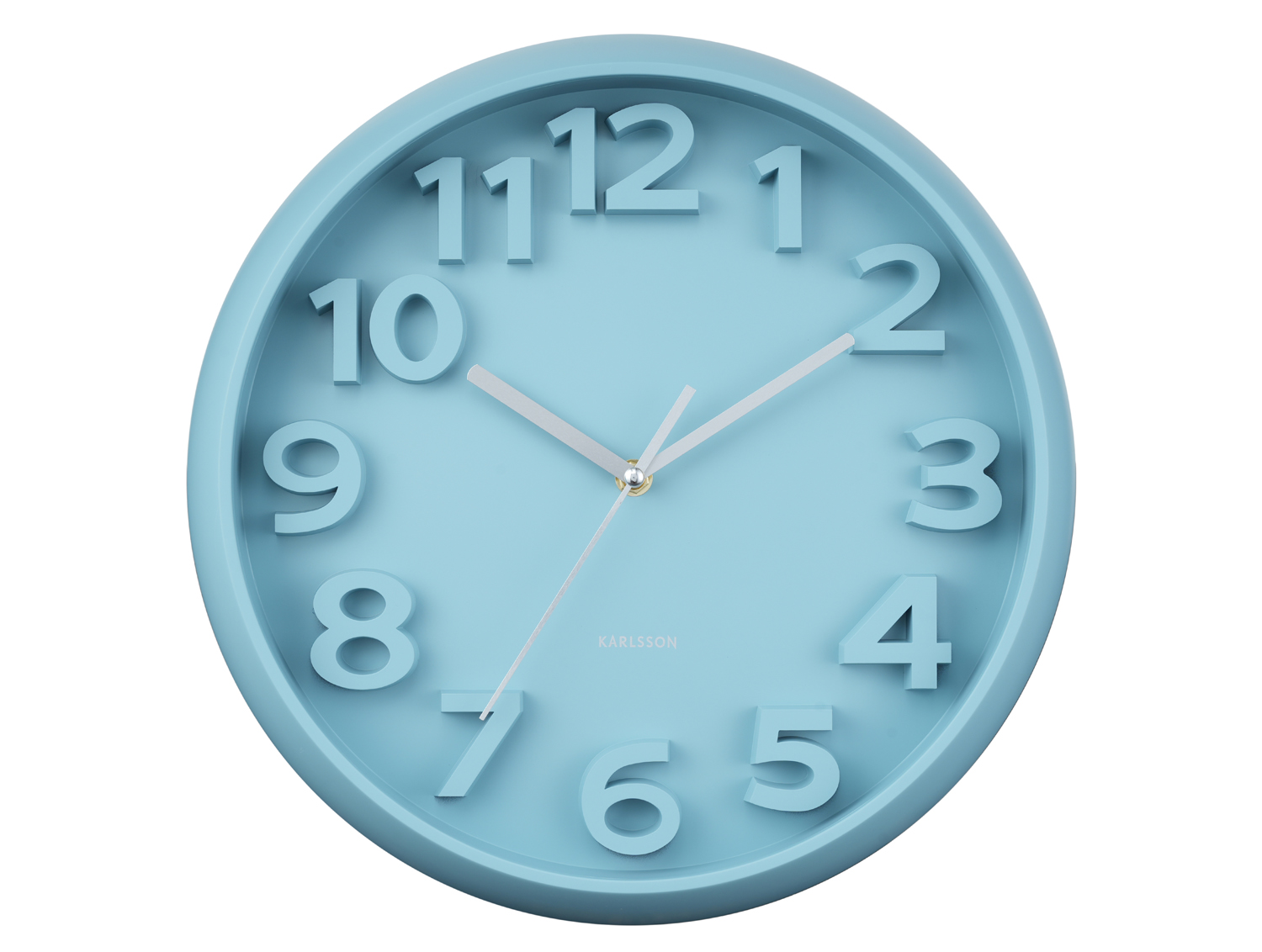 Wandklok Elevated Classic Numbers - Mistig blauw
