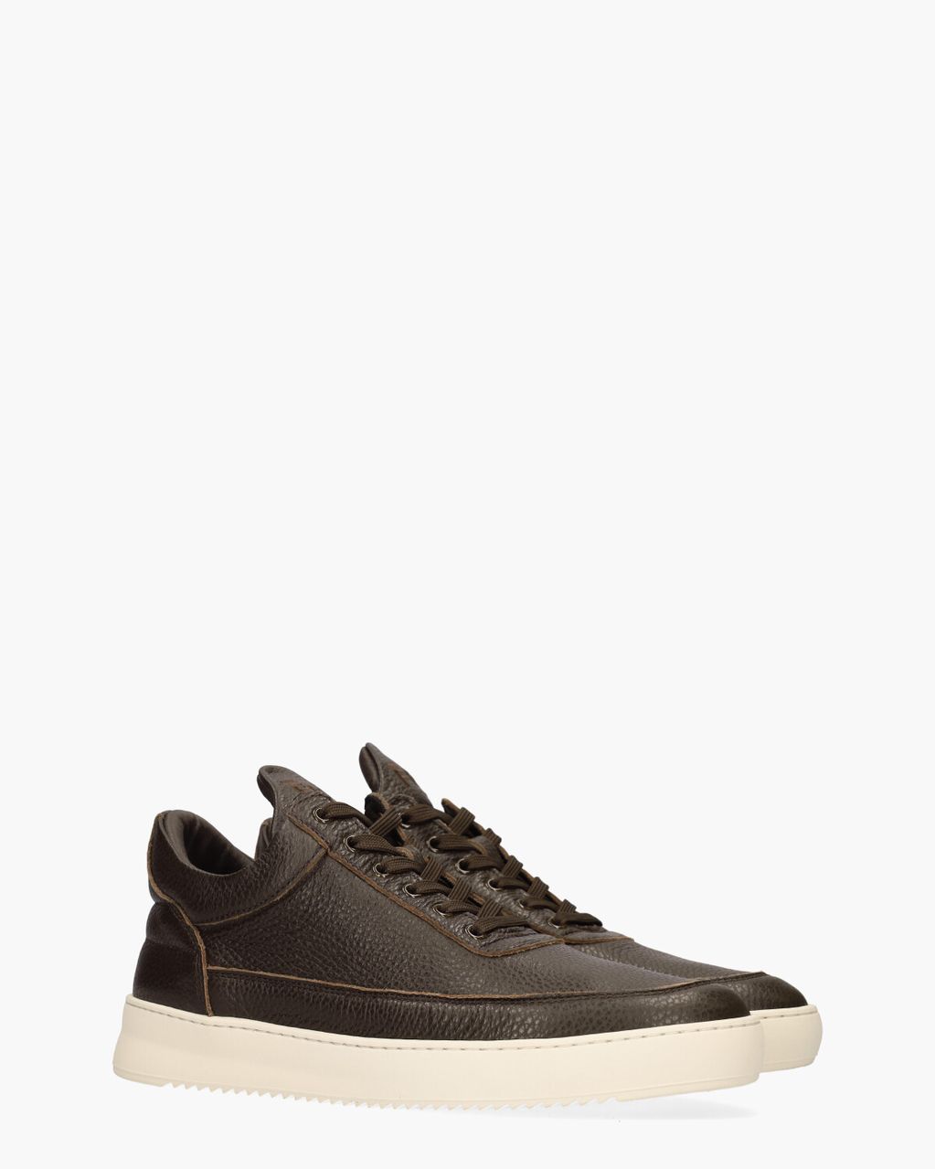 Filling Pieces Low Top Grain Donkerbruin Herensneakers