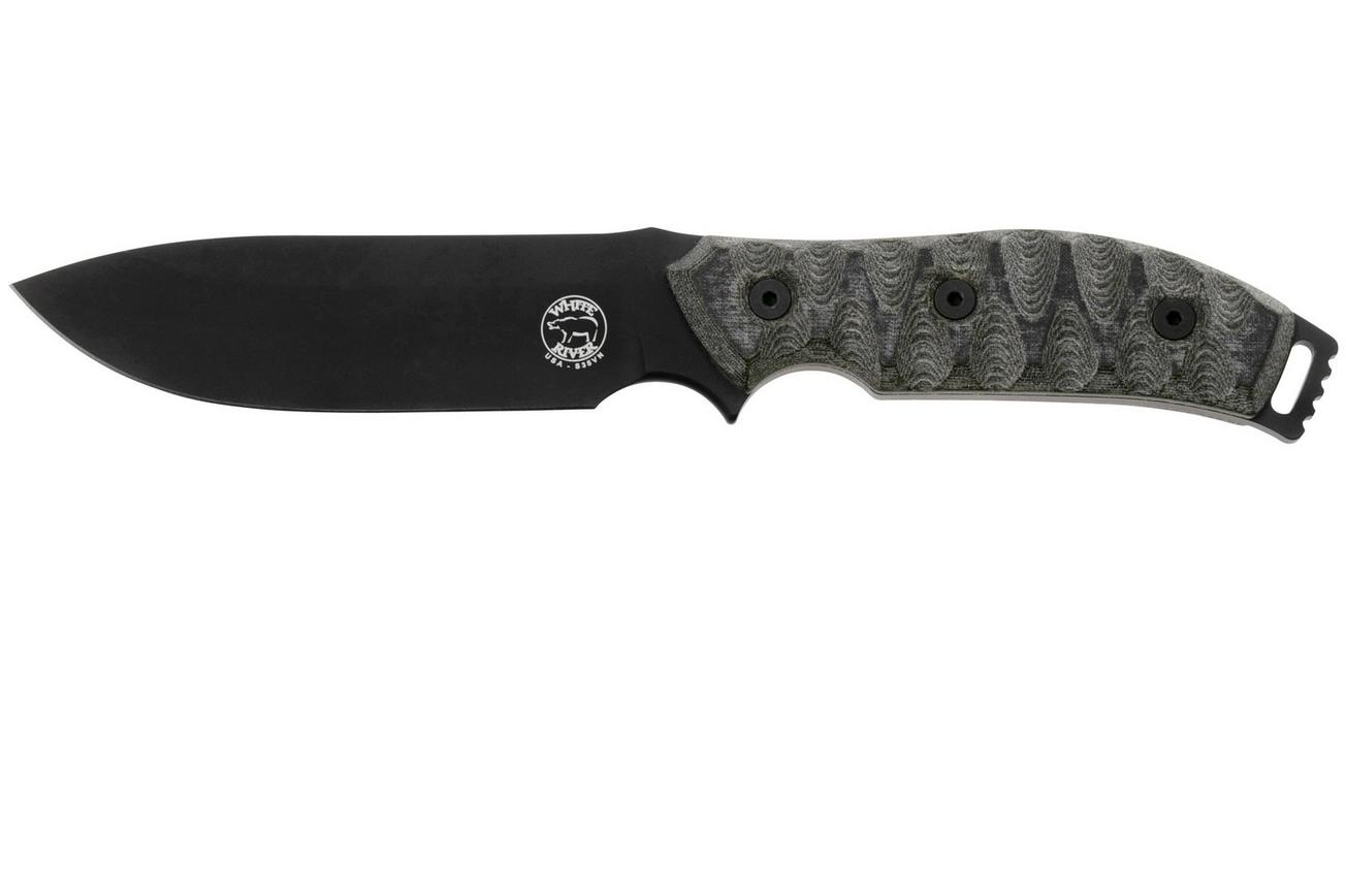 White River Knives GTI 4.5 Black OD Green Canvas Micarta, survivalmes, Justin Gingrich design