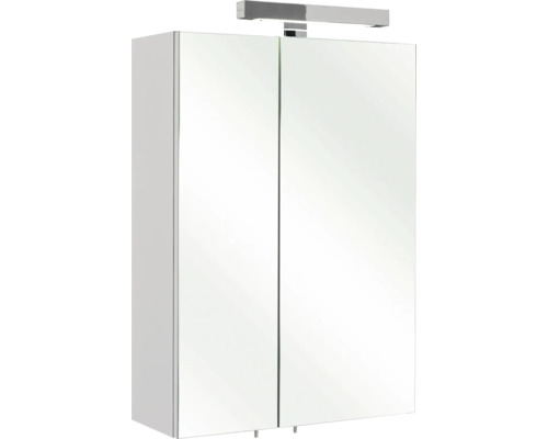 Pelipal Rio spiegelkast 50 x 20 x 70 cm wit hoogglans 2-deurs LED IP 44