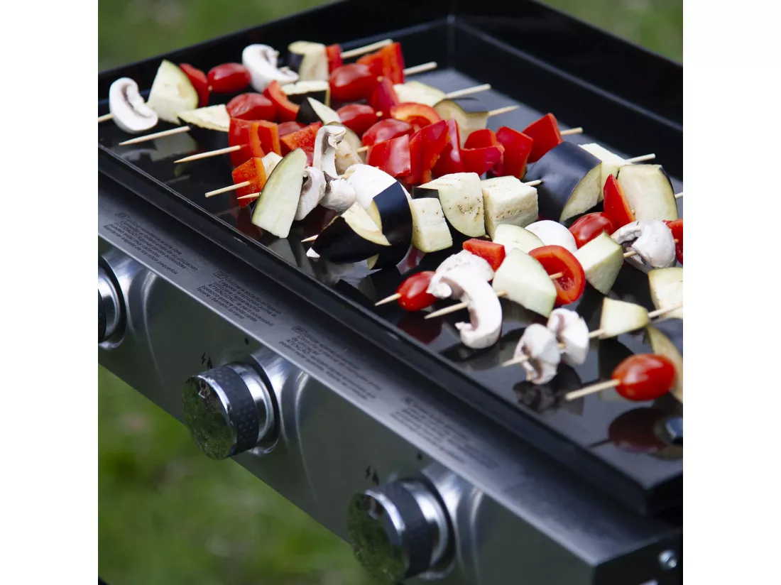 Plancha au gaz MÉRIDA 3 brûleurs 6 kW - HAPPY GARDEN